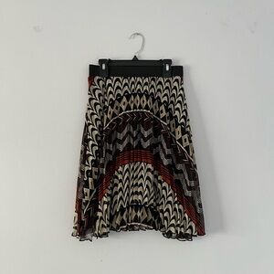 Costa Blanca Patterned Pleated Knee-Length Skirt